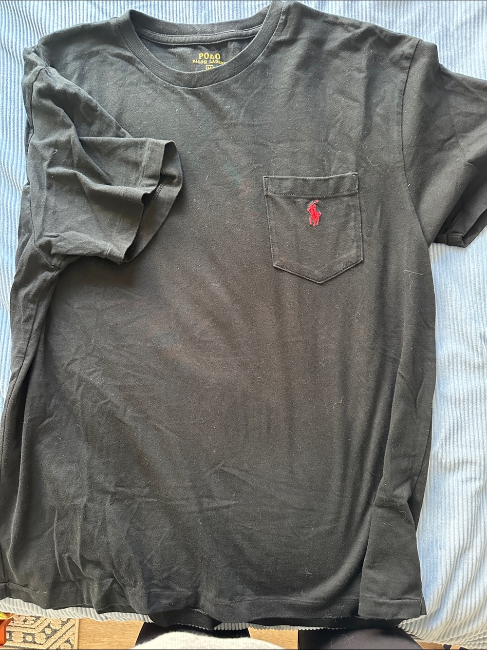 Polo by Ralph Lauren Black Pocket Tee with Red Pony